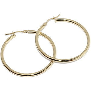 LuxUness K18YG Hoop Earrings Metal Earrings ps308